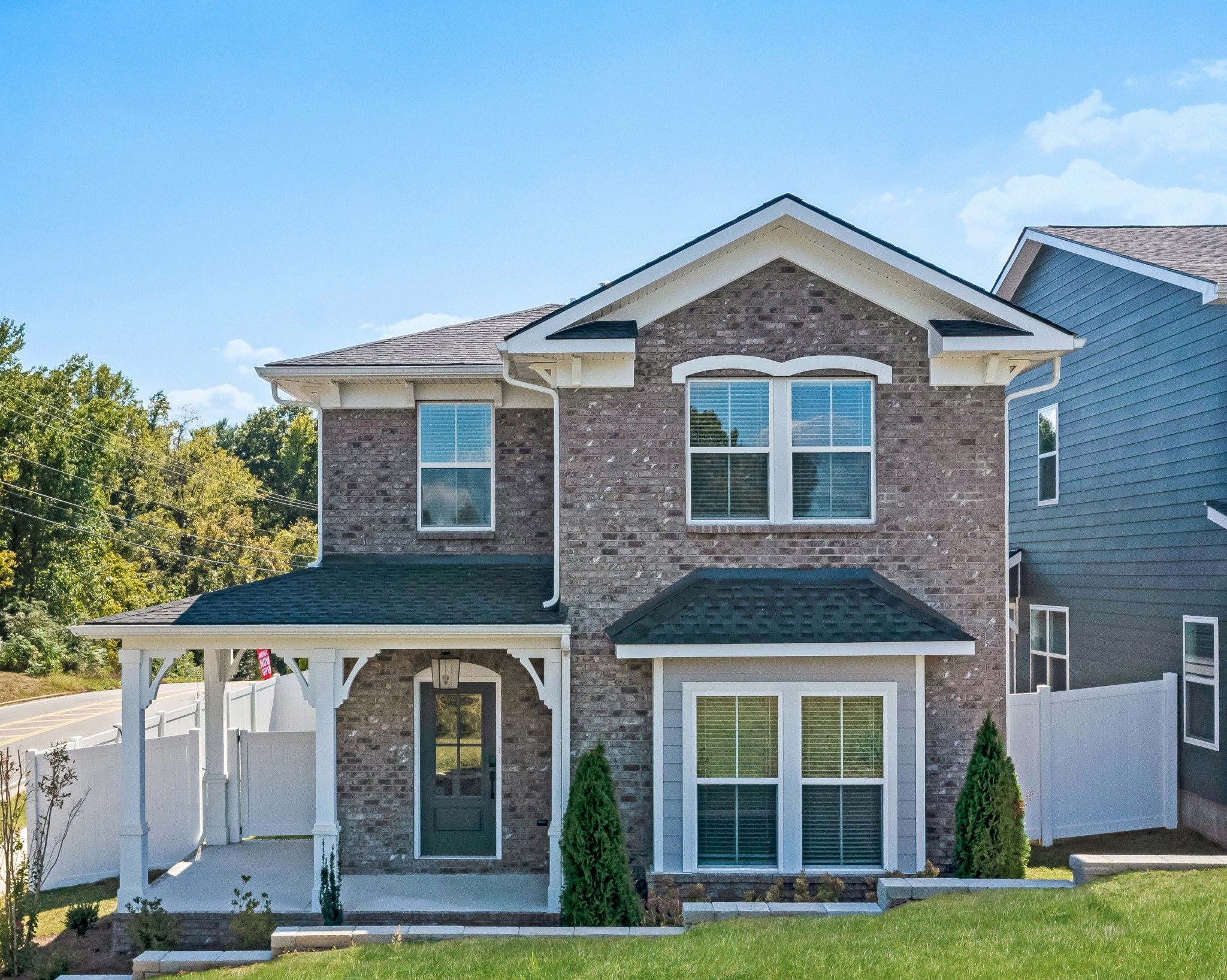 You will love this Charlotte plan on lot 1~ large corner lot with wrap around front porch. and  with fenced-in courtyard! Great privacy on this lot facing a meadow.