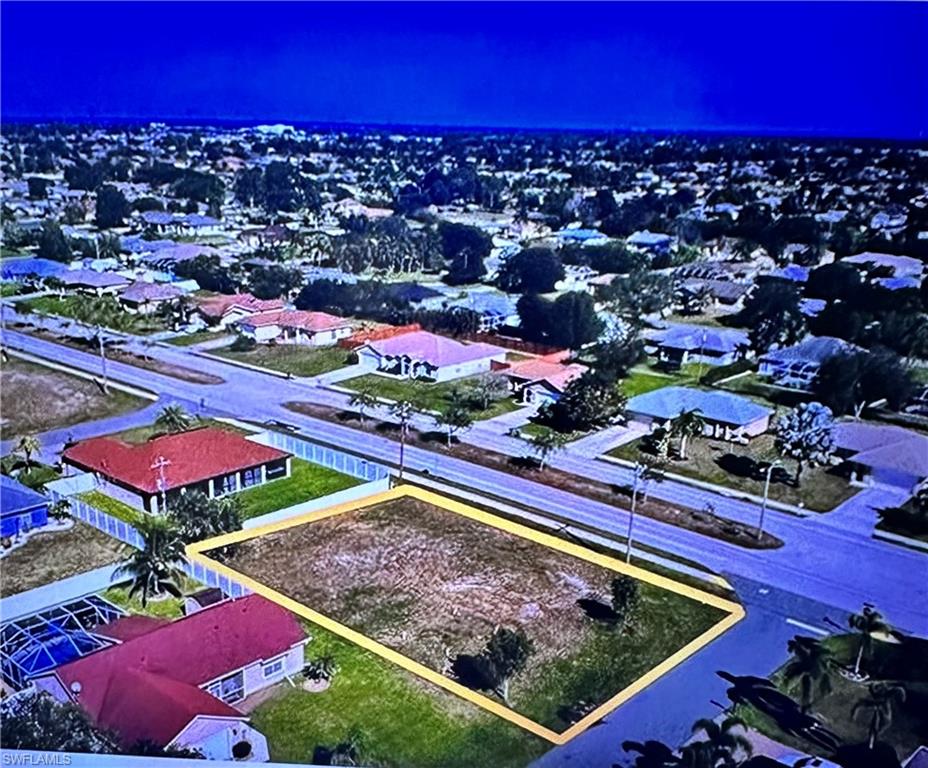 View of aerial view at night