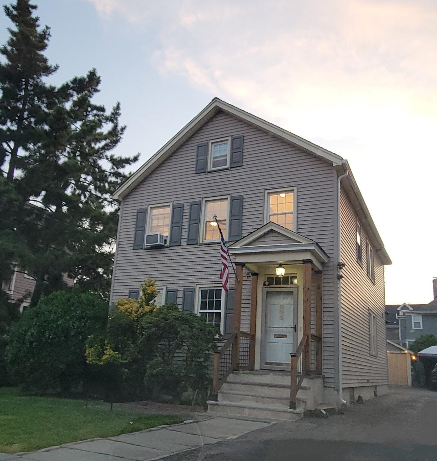 a front view of a house