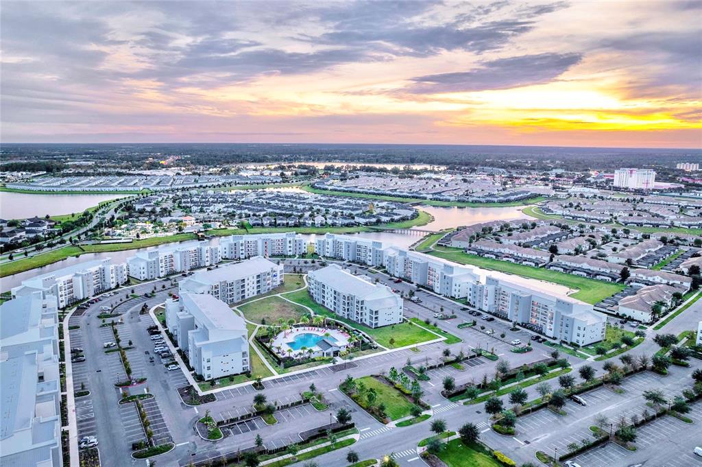 an aerial view of a city