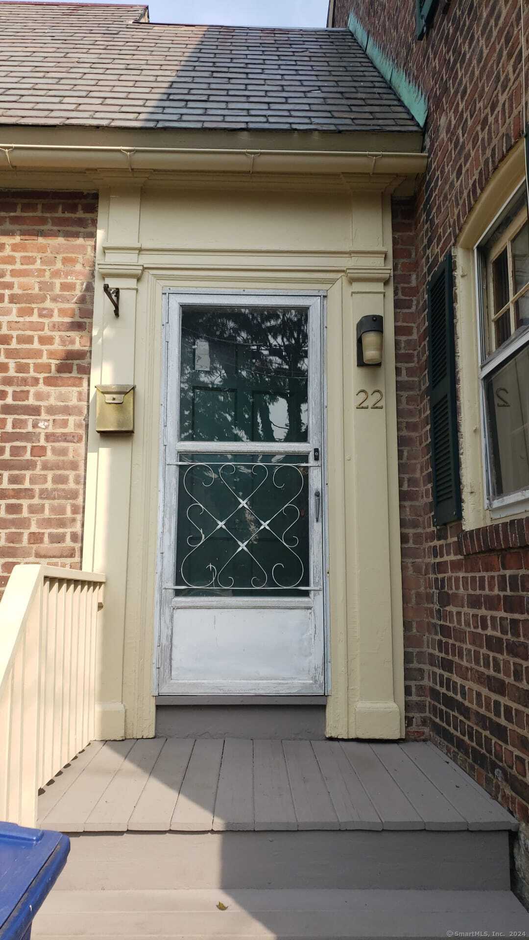 a view of a door of the house