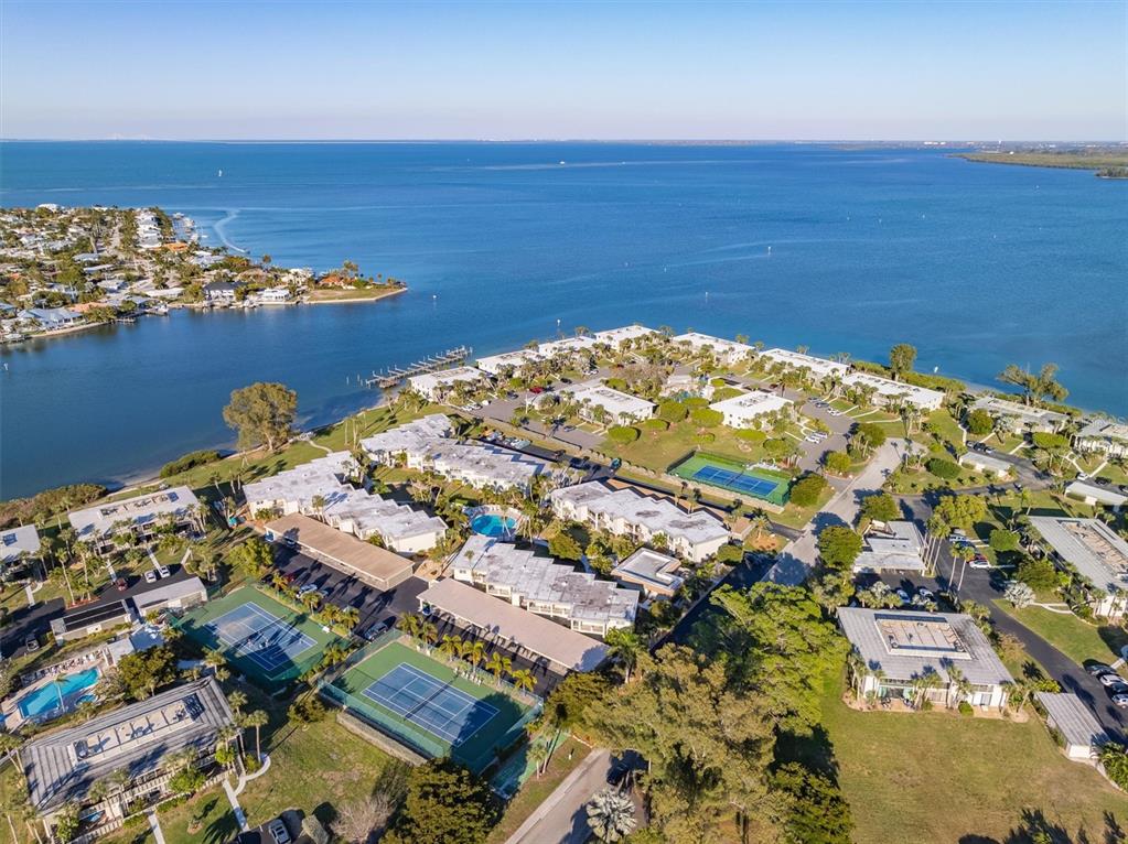 an aerial view of a ocean beach