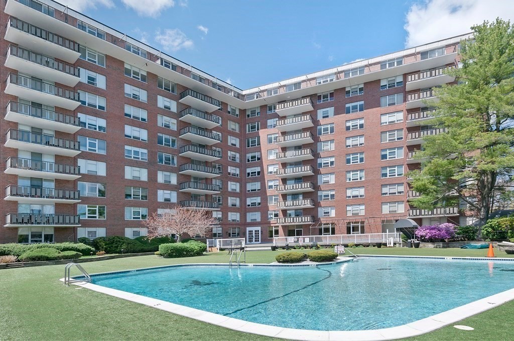 a building view with a outdoor space