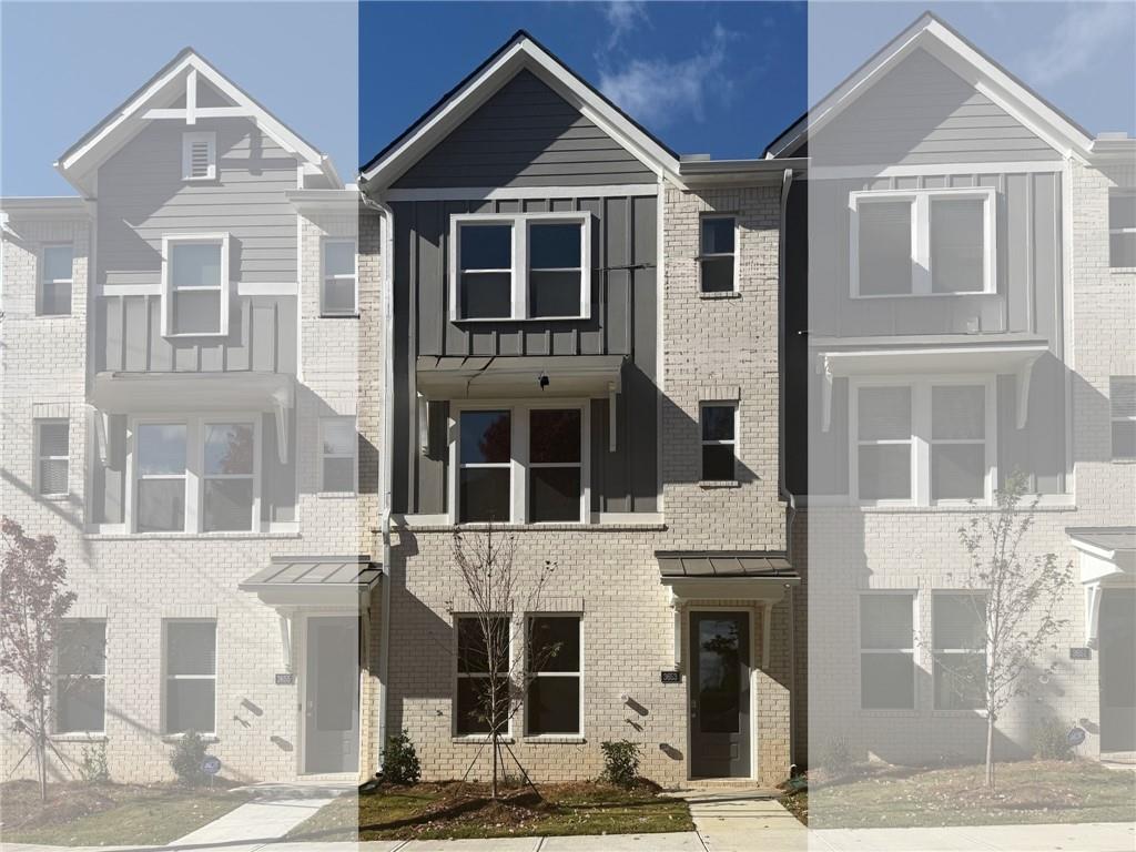 a front view of a house with a front door