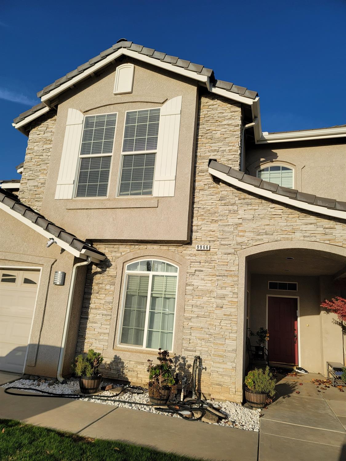 a front view of a house