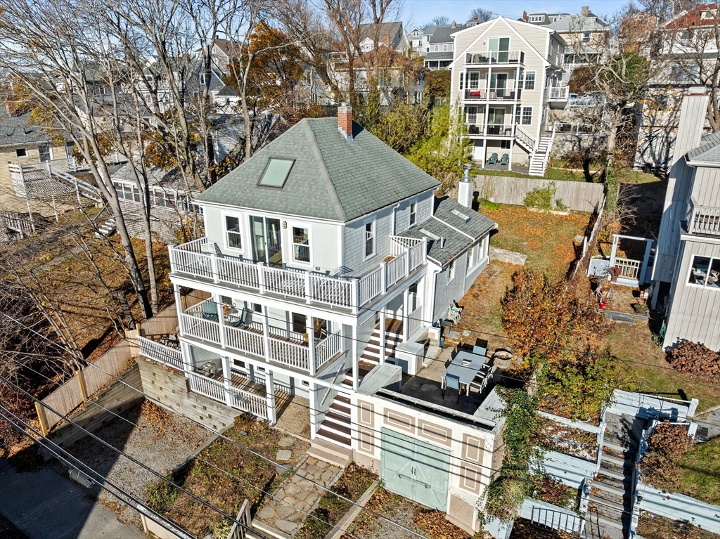 an aerial view of multiple house