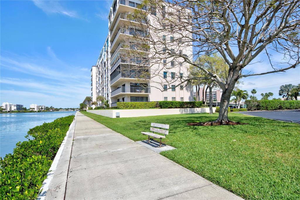 Walkway around complex.