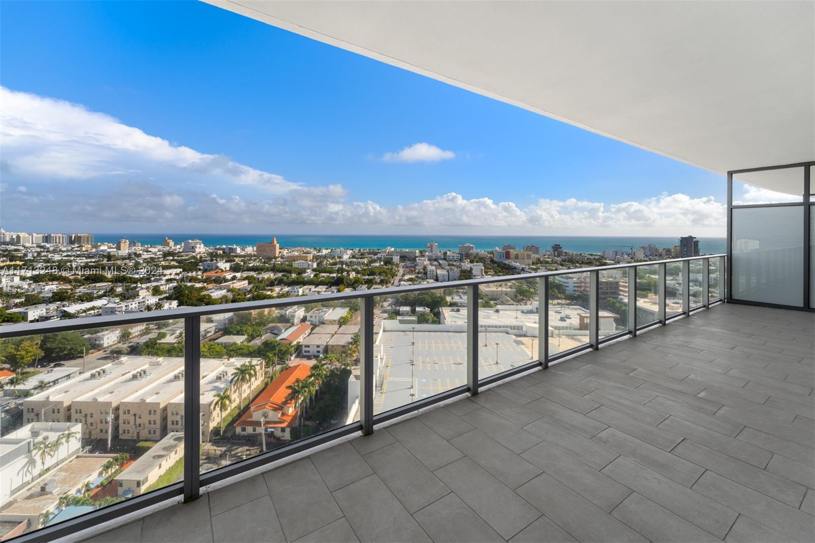 a view of city from balcony