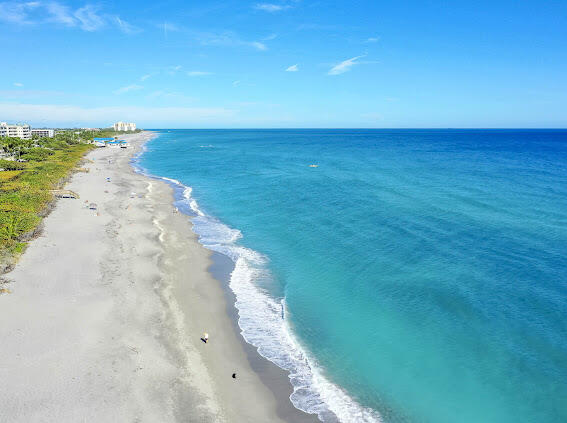 a view of an ocean beach and beach