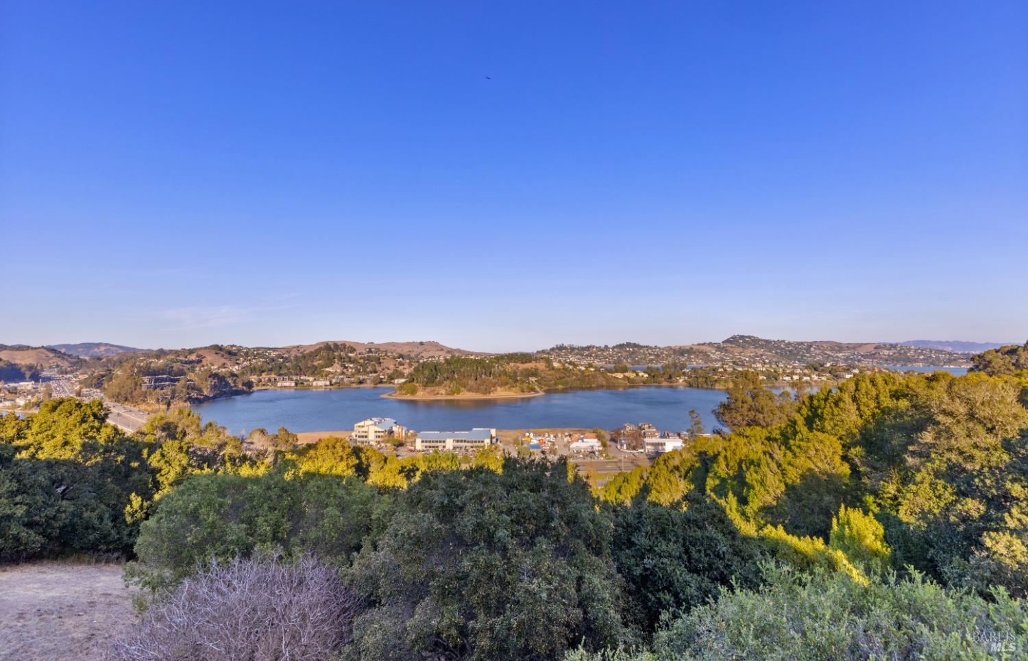 a view of lake and mountain