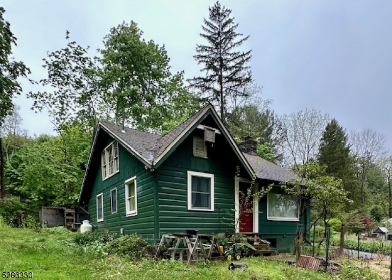 a view of a house with a yard and potted plants