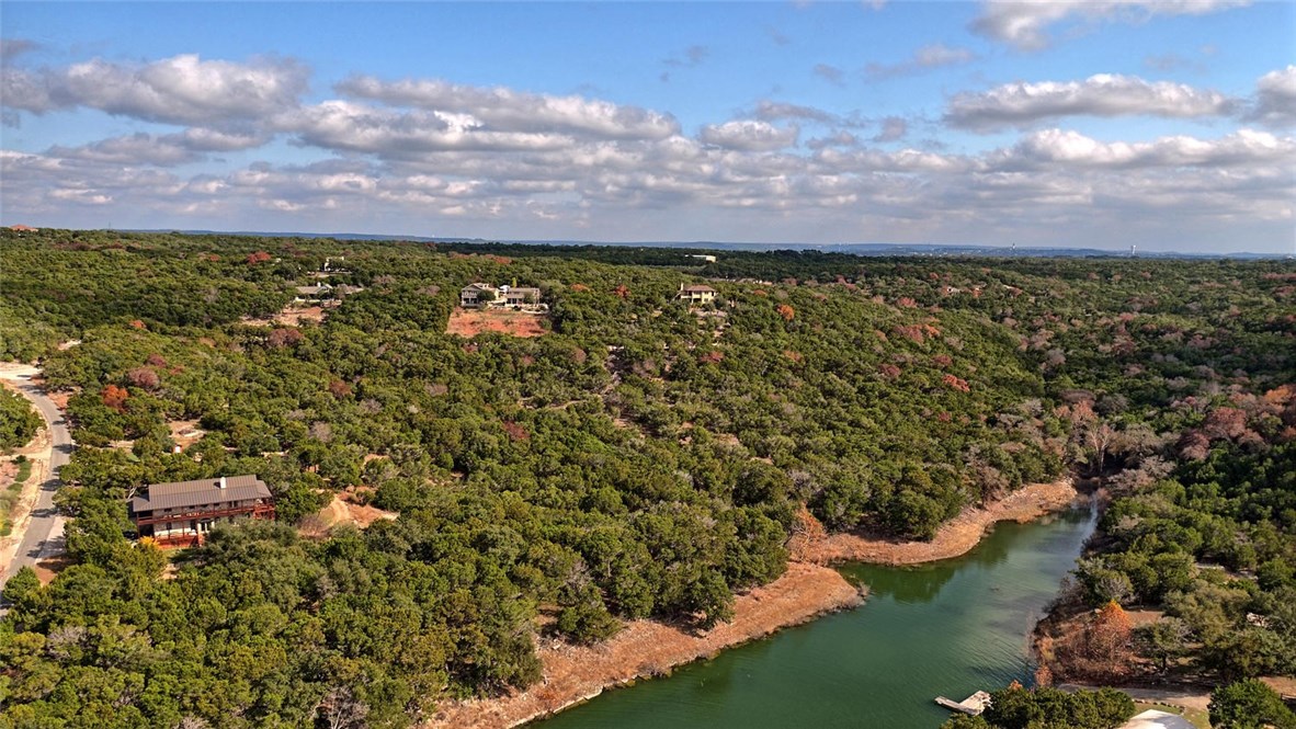 a view of a lake with houses