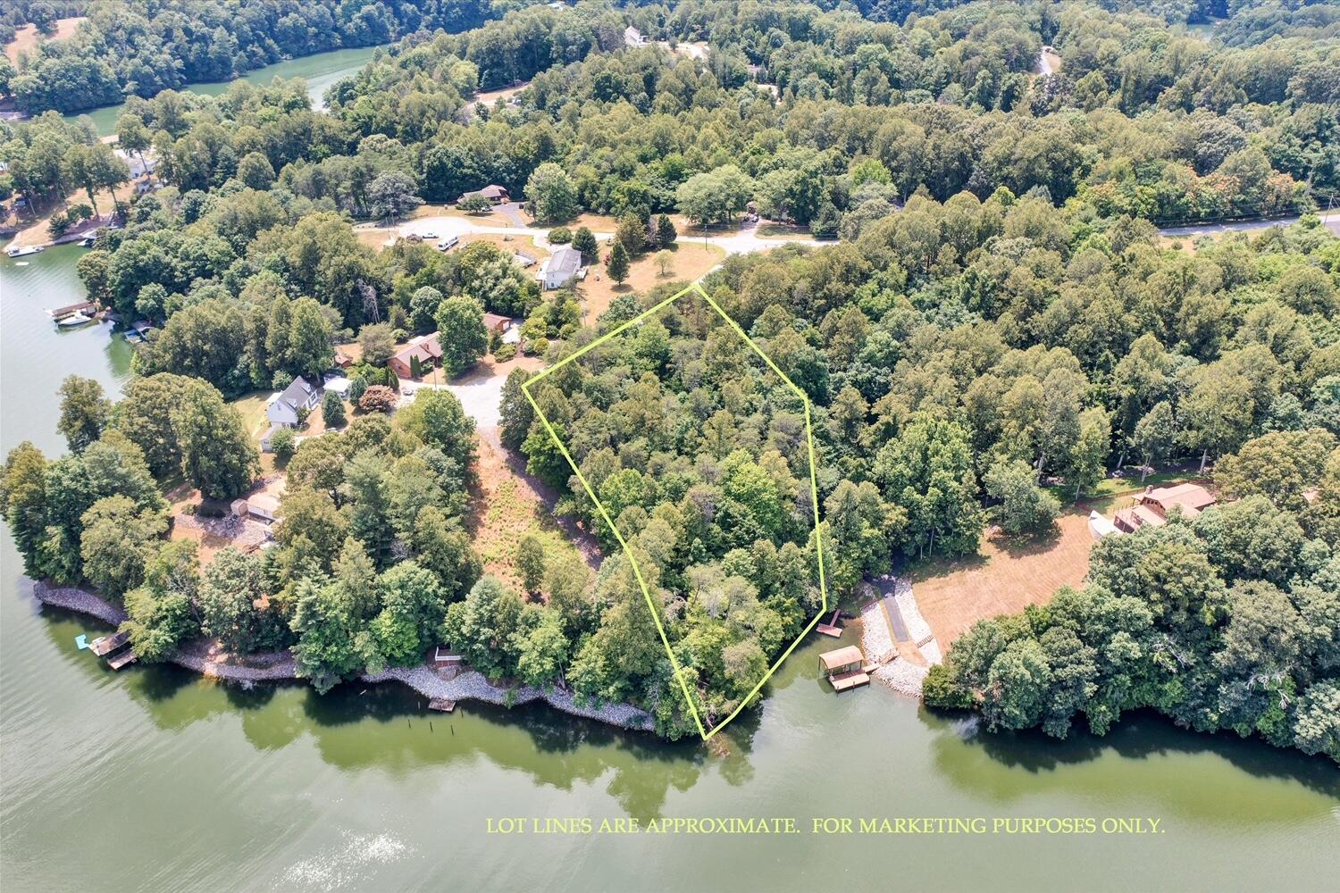 a view of a lake with a house