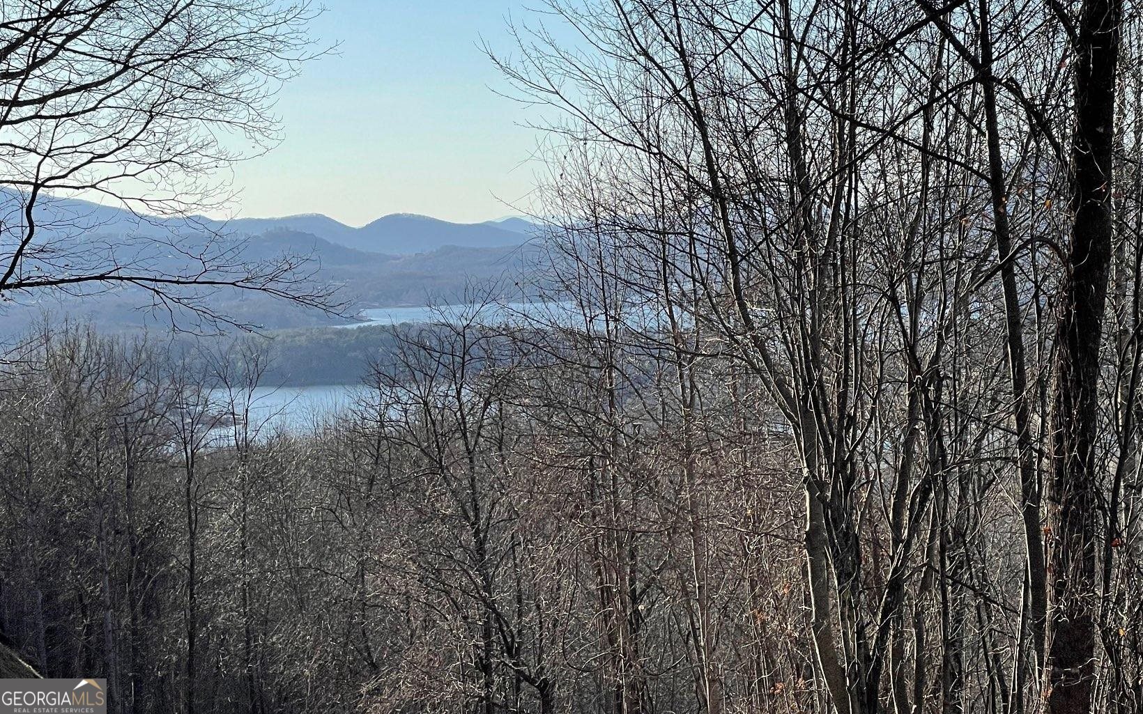 a view of mountain view with trees in the background