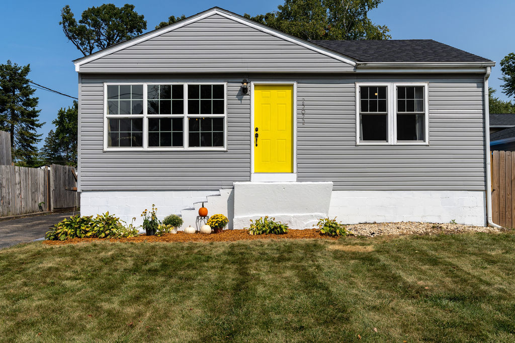 a front view of a house