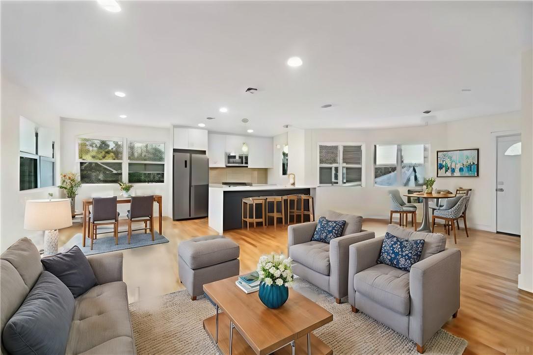 Living room featuring light hardwood / wood-style floors