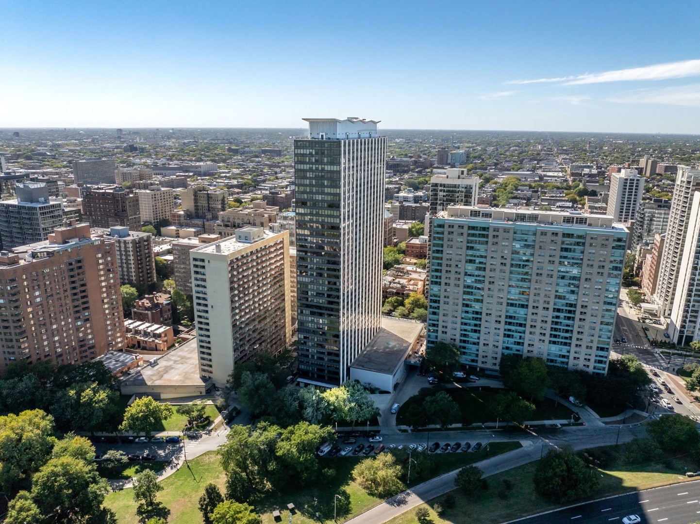 an aerial view of city