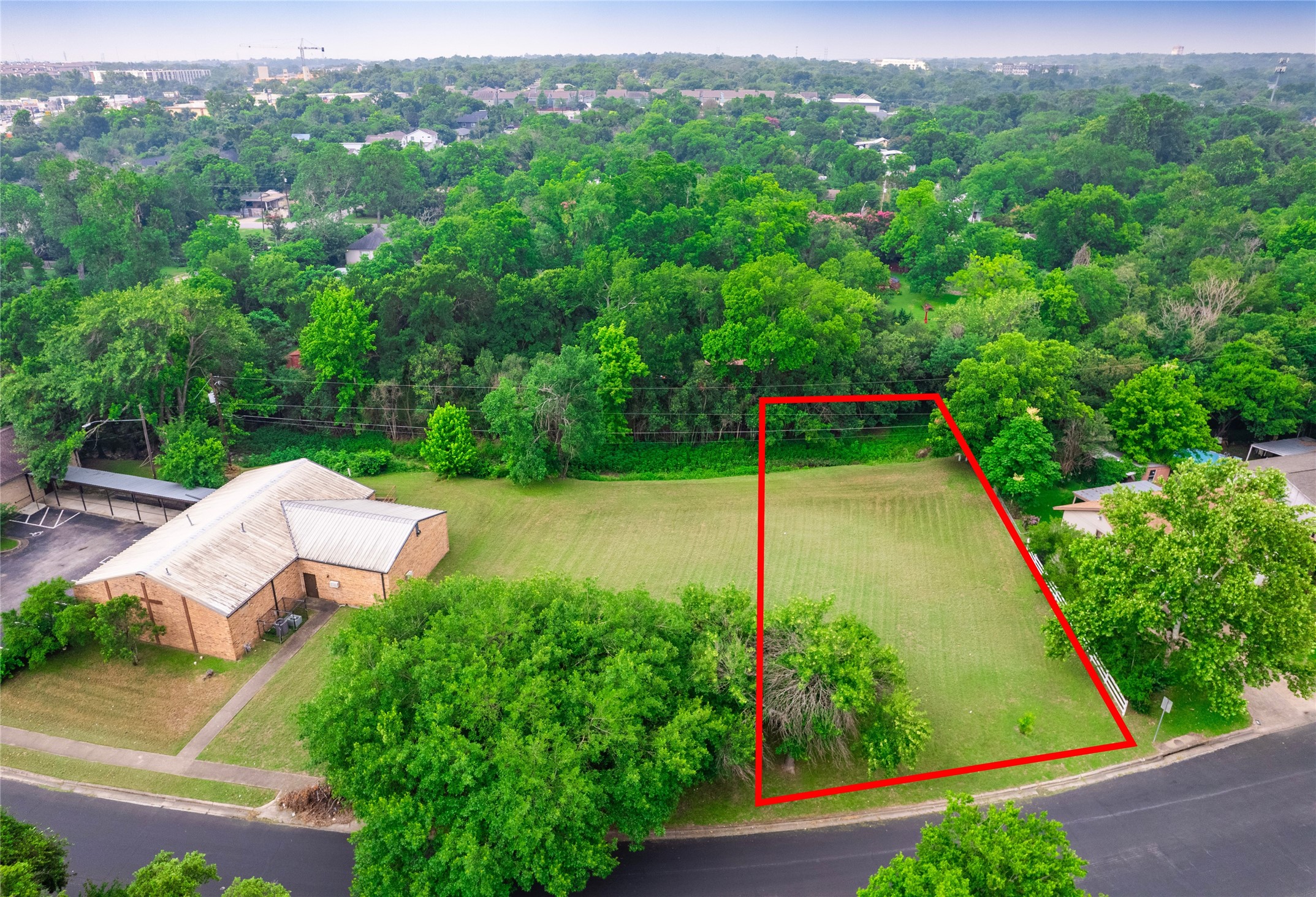 an aerial view of a house