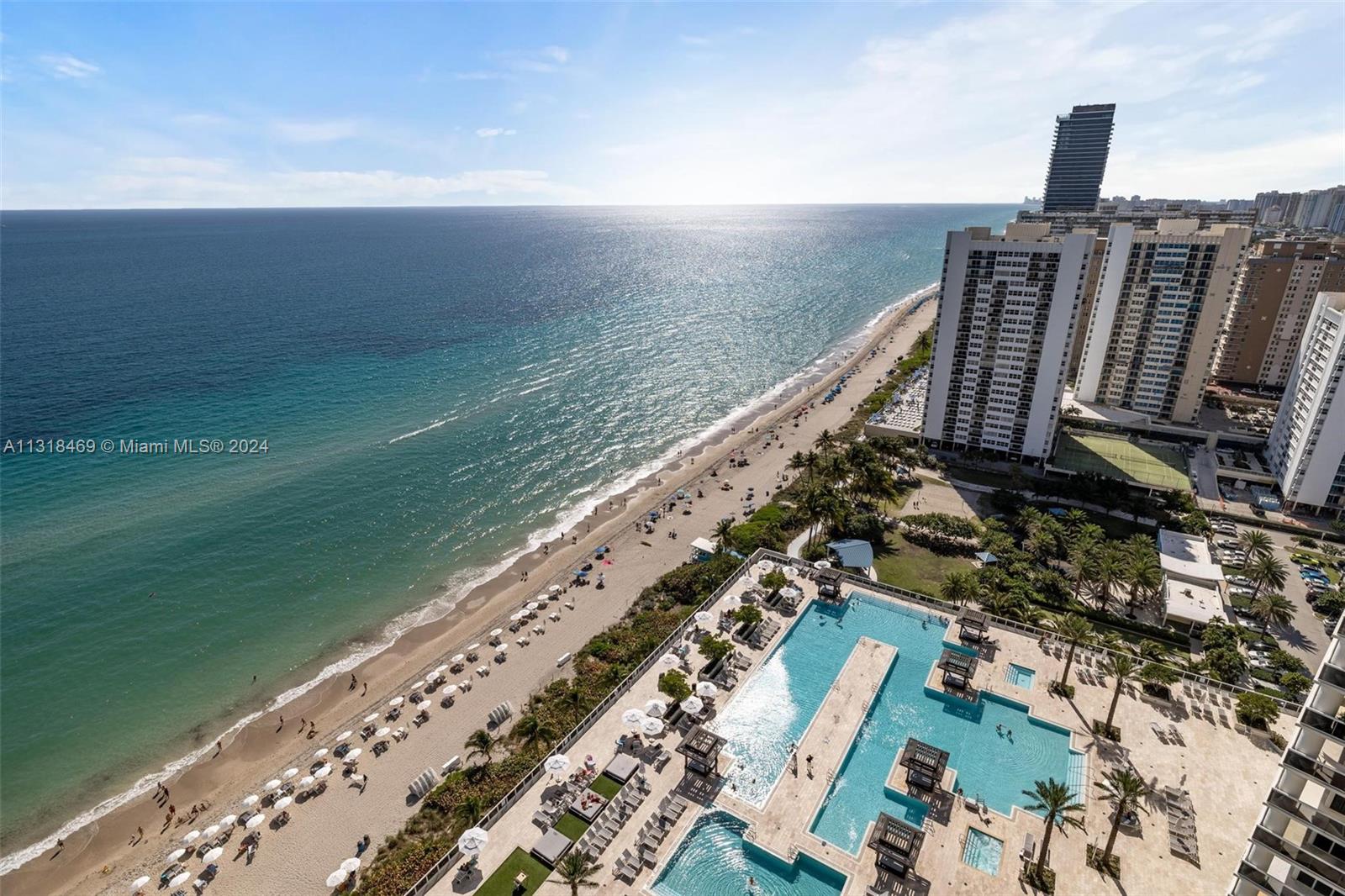 a view of balcony with ocean view