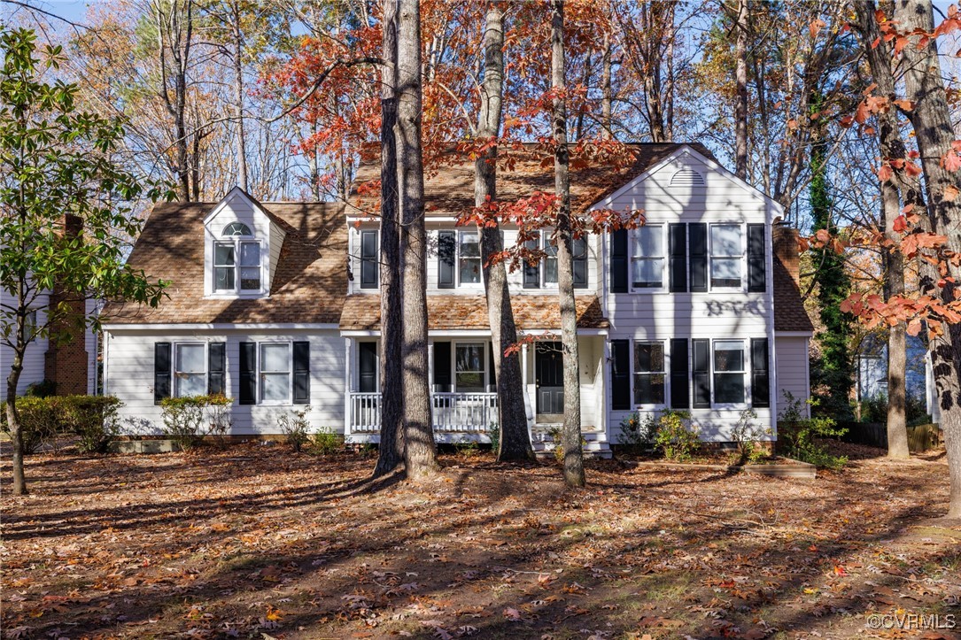 View of front of home with a porch