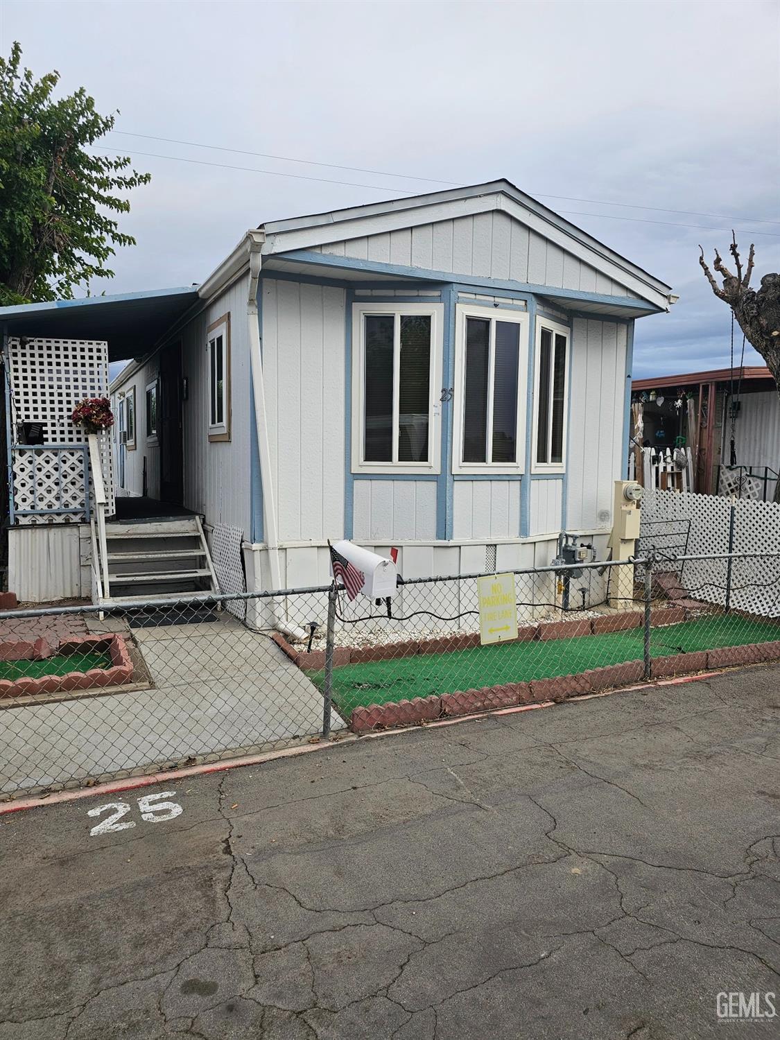 a house view with a garden space