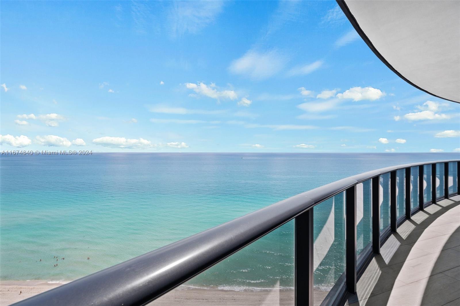 a view of ocean from a balcony