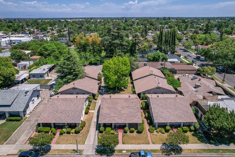 an aerial view of multiple house