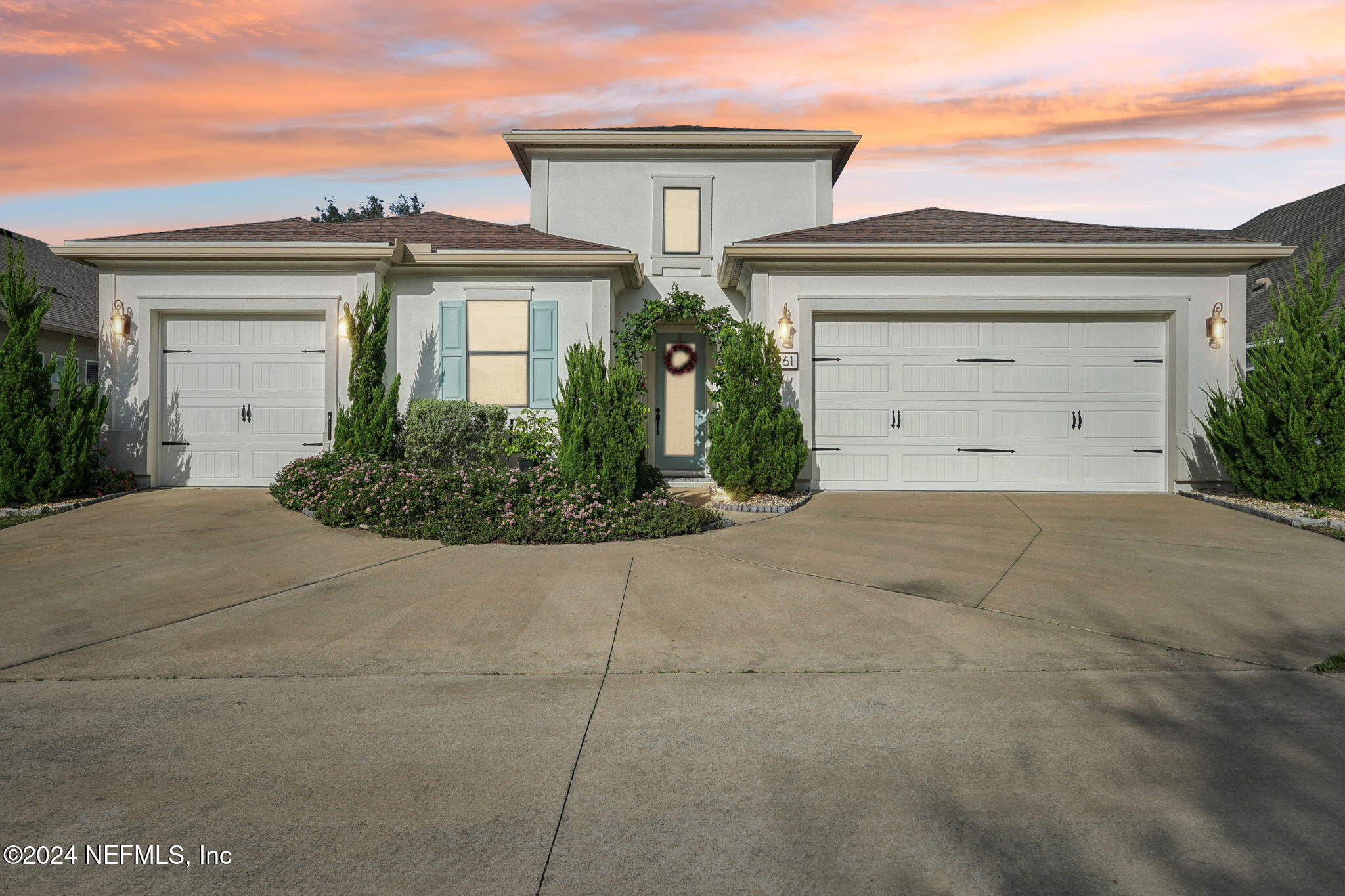 front view of a house with a garage