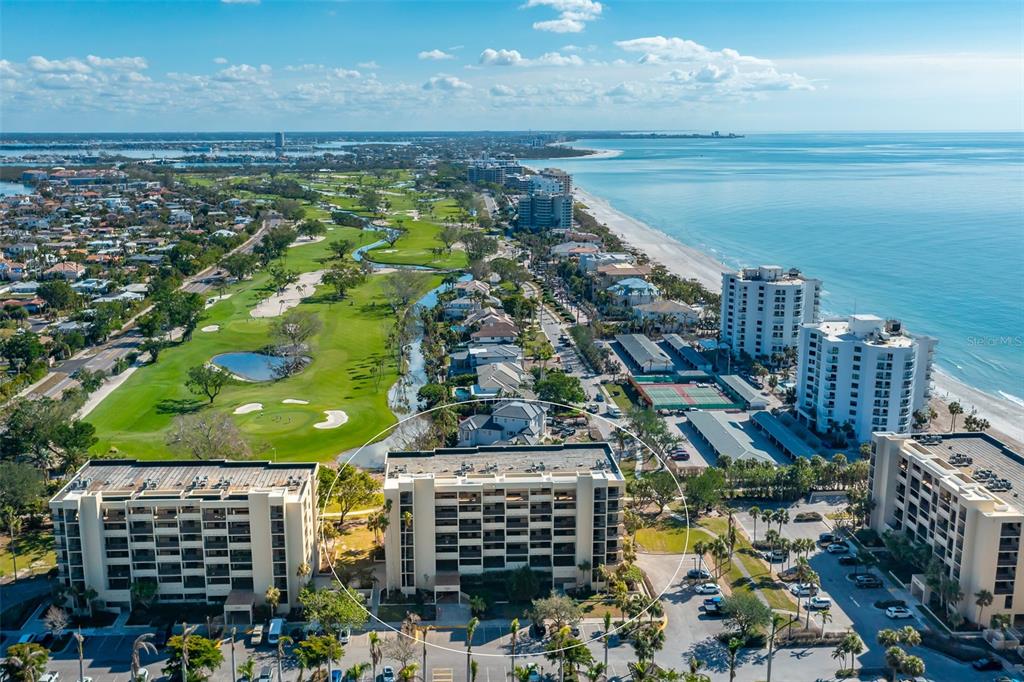 a view of a city with ocean view