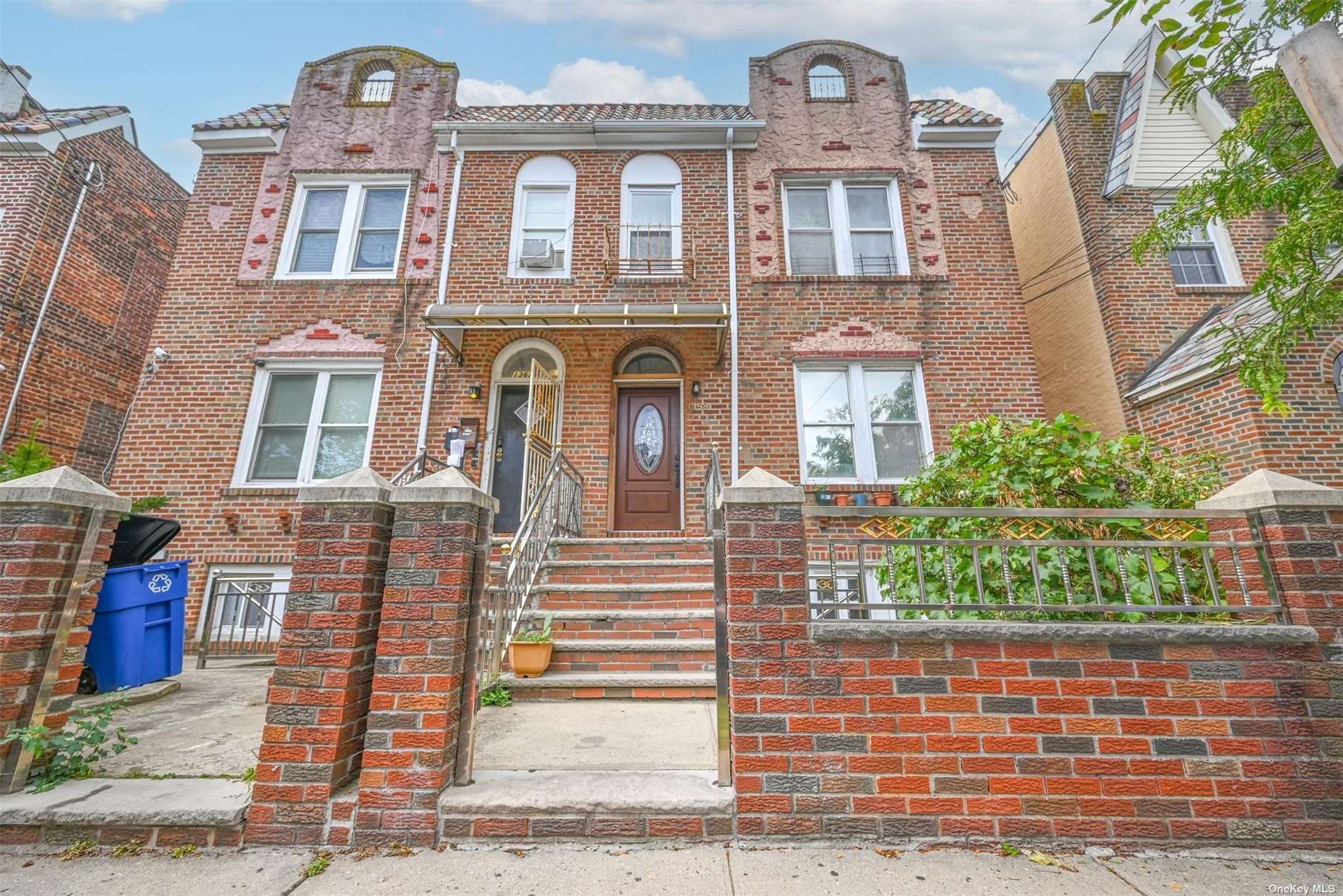 front view of a brick building