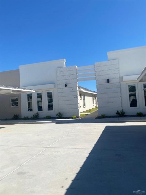 a front view of a house with windows