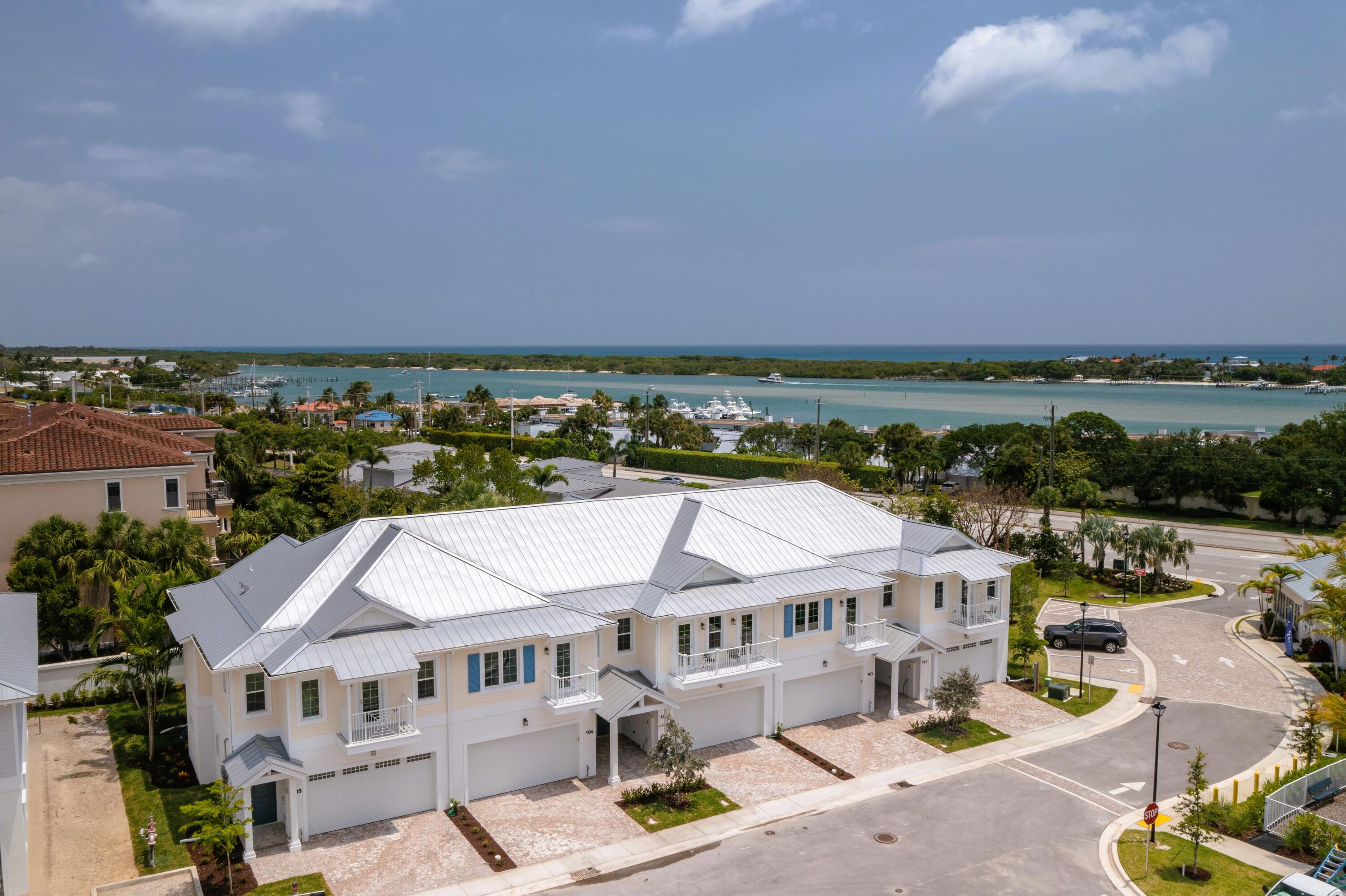 an aerial view of multiple houses