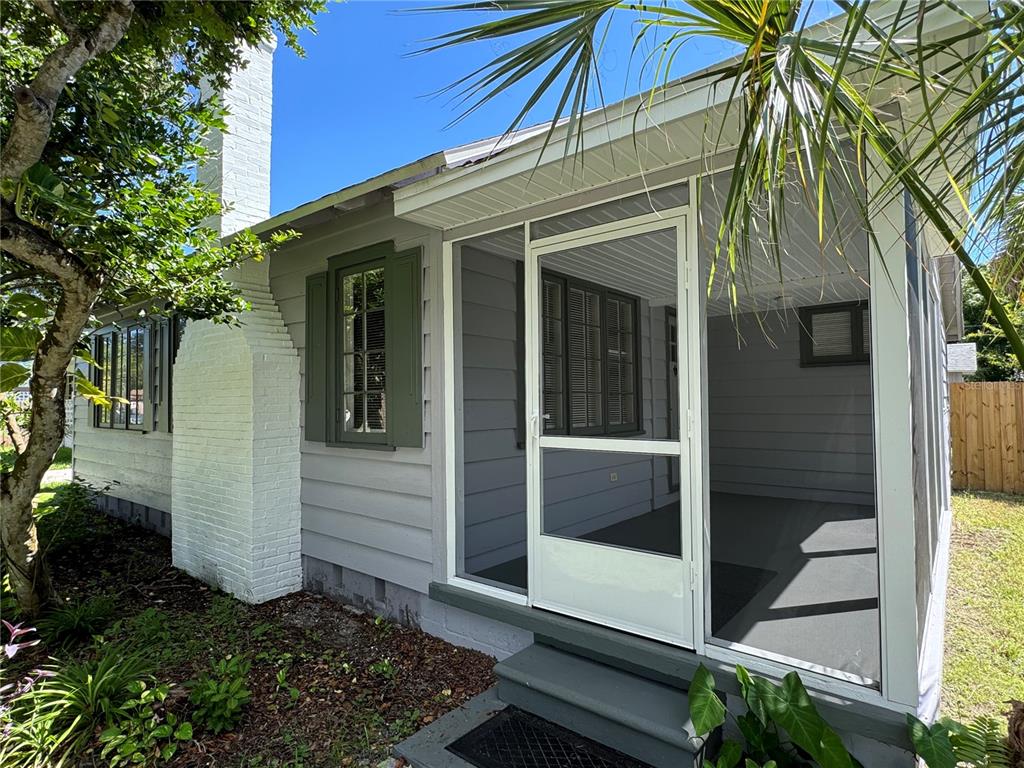 a view of a house with a small porch