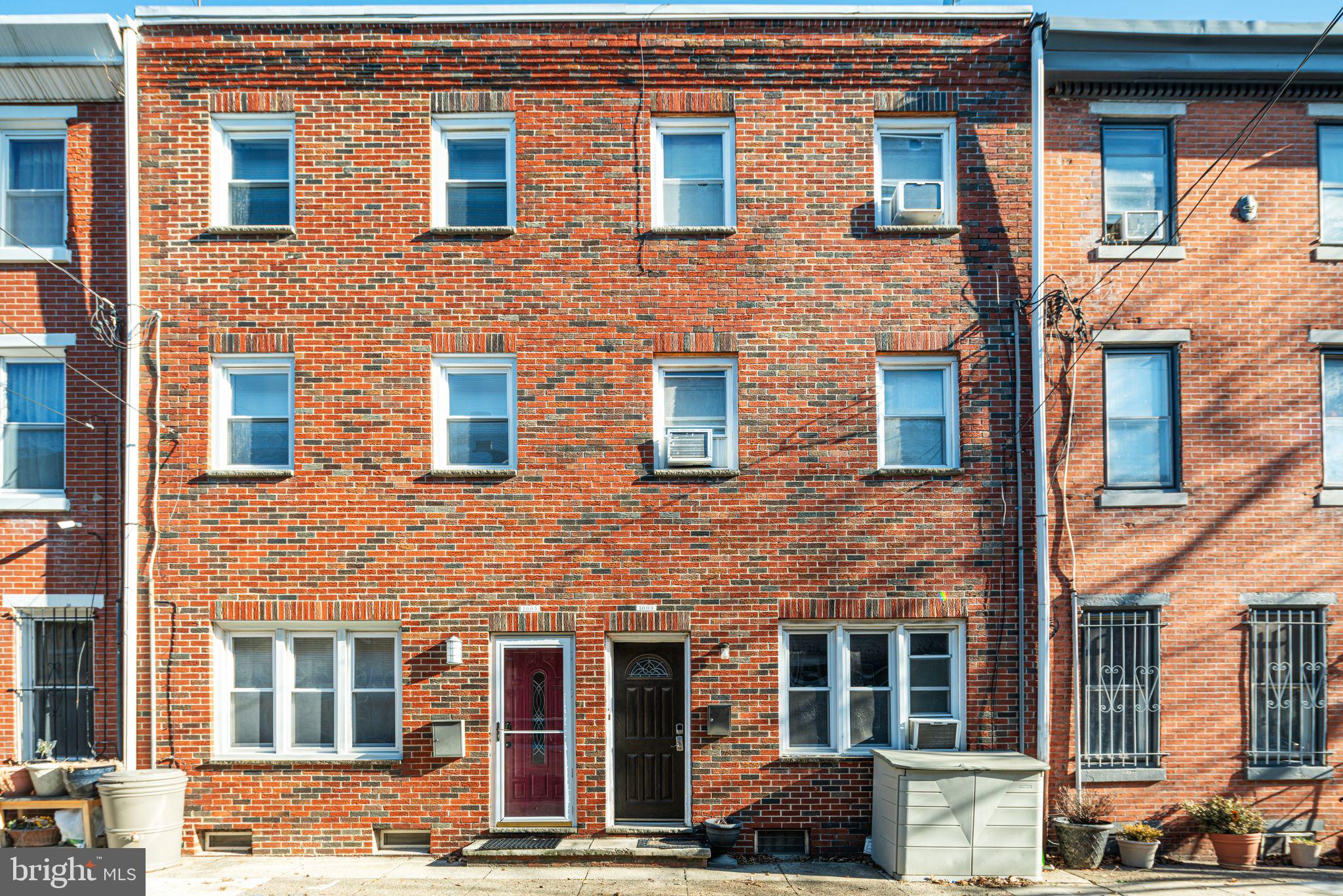 front view of a brick building