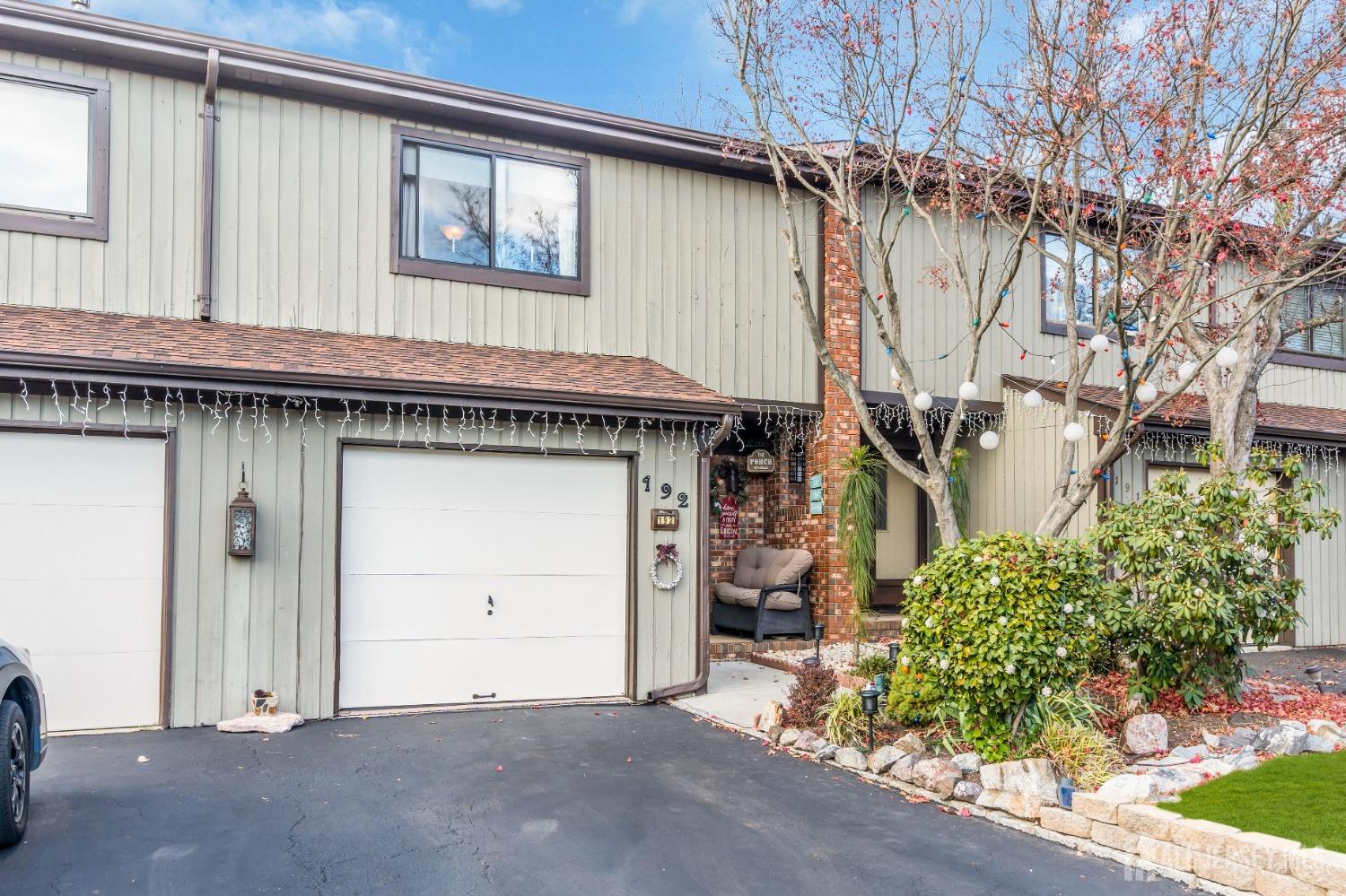 a view of a house with a garage