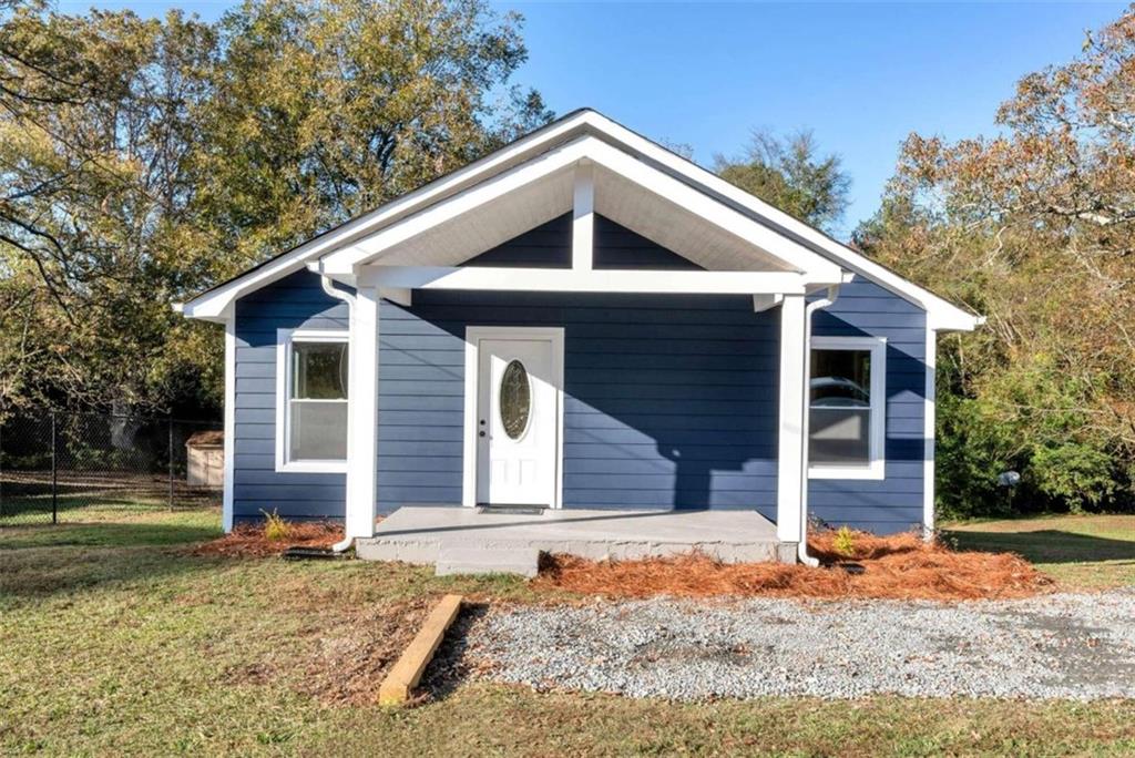 a front view of a house