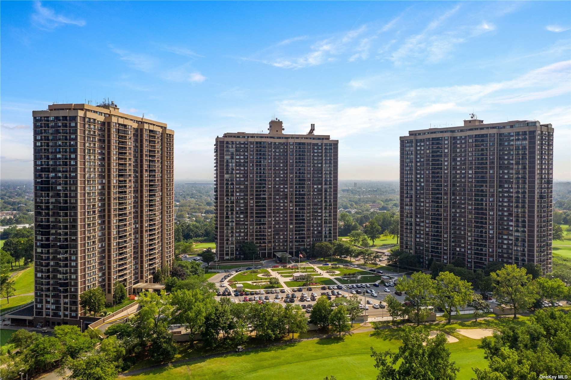 a view of a building with a garden