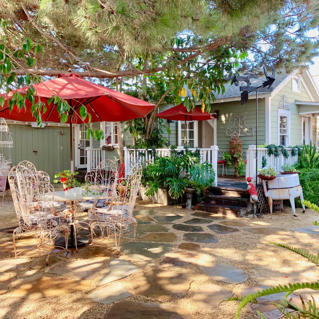 a view of a outdoor with a patio