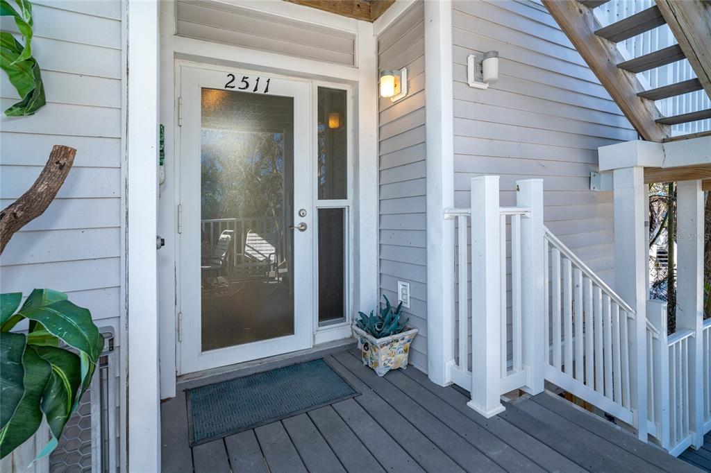 a view of a entryway door of the house