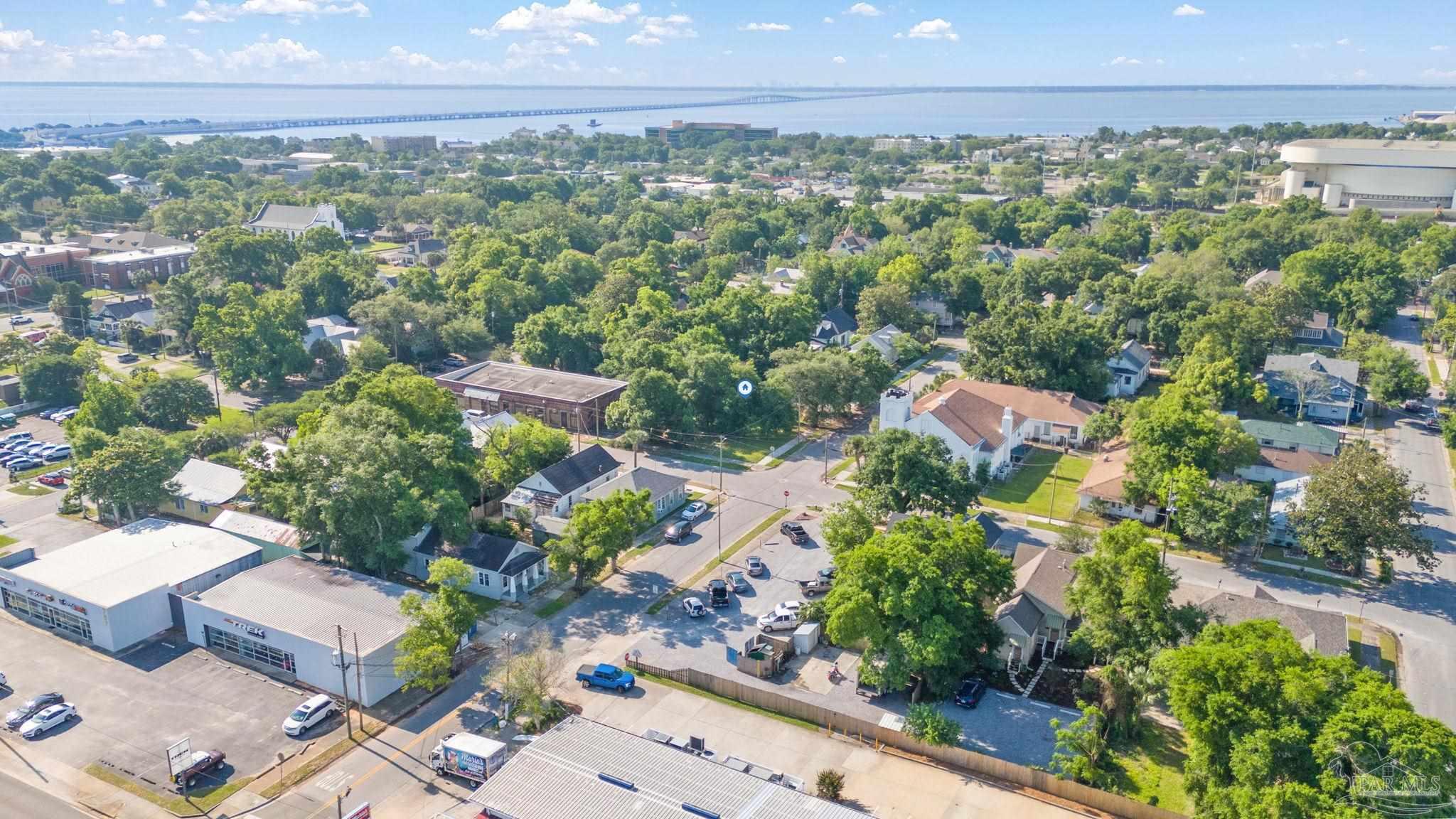 an aerial view of multiple house