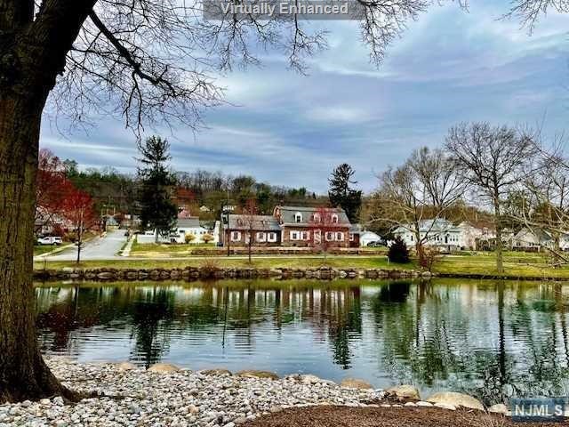 a view of a lake with houses