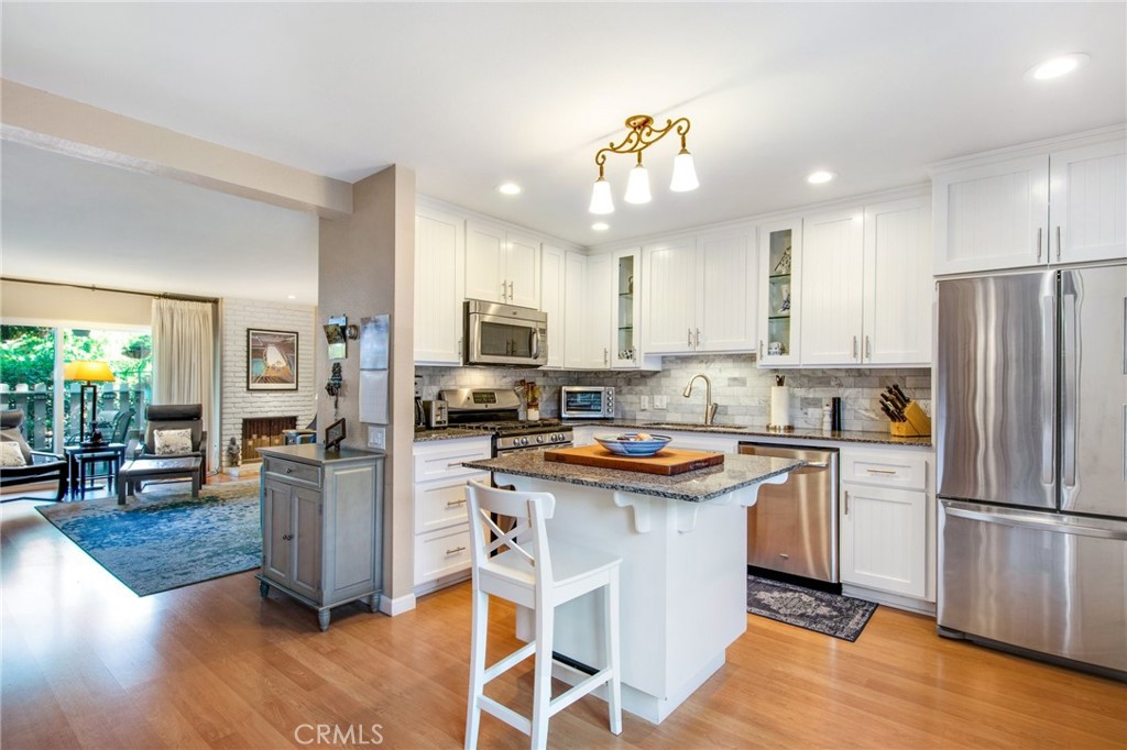 Kitchen and living room view.