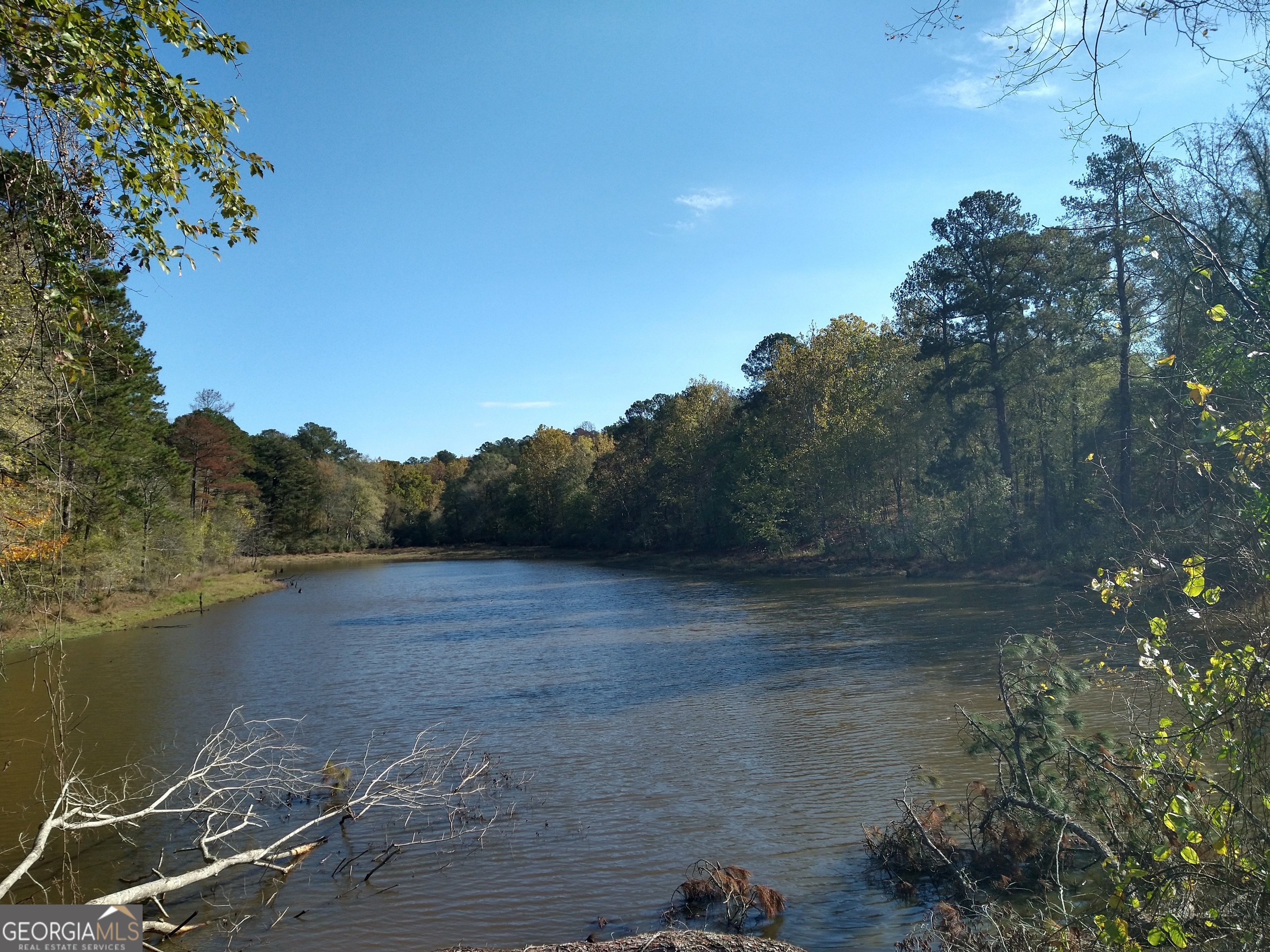 a view of lake with mountain