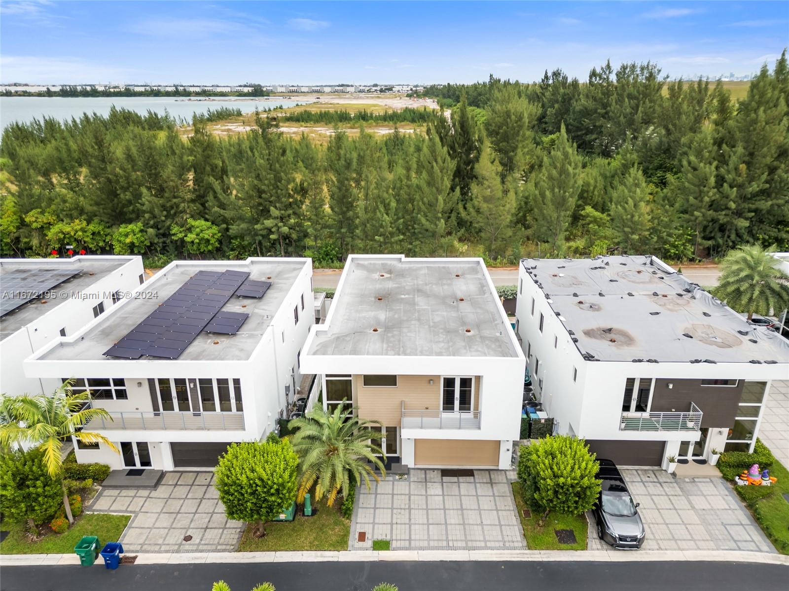 an aerial view of multiple house