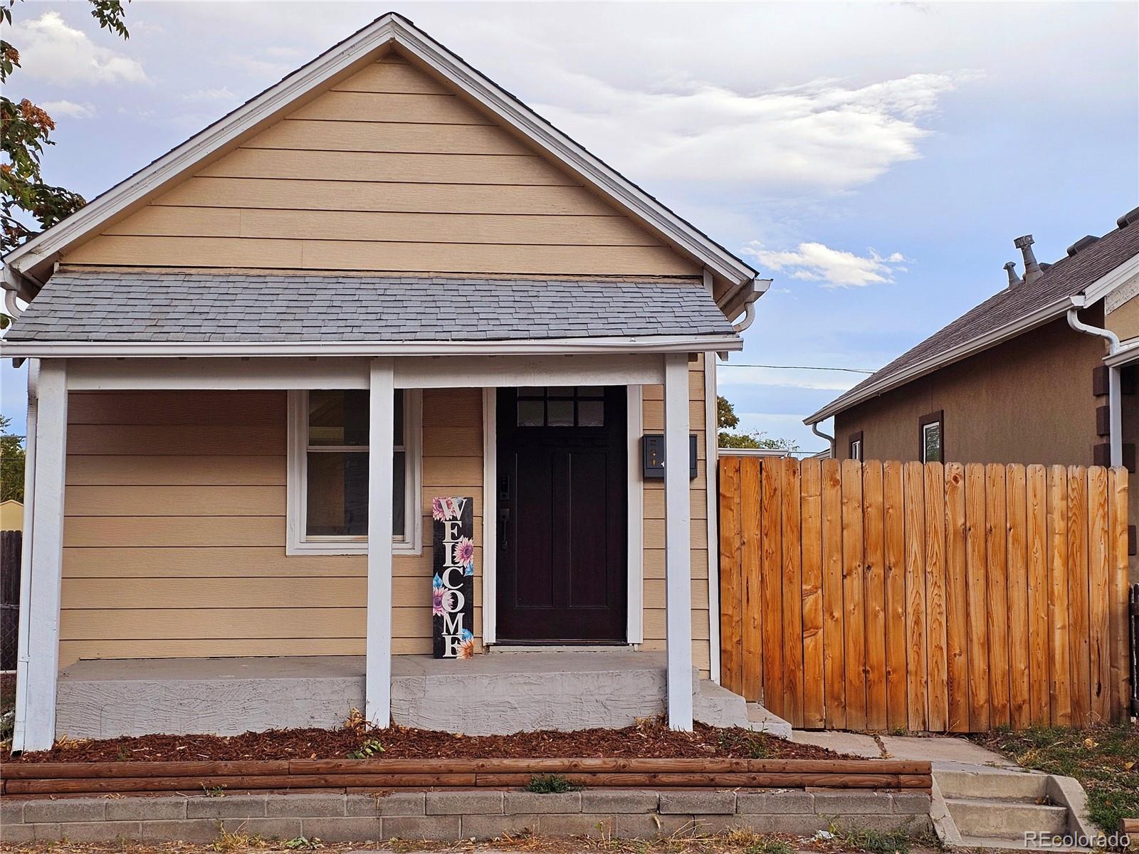 a front view of a house