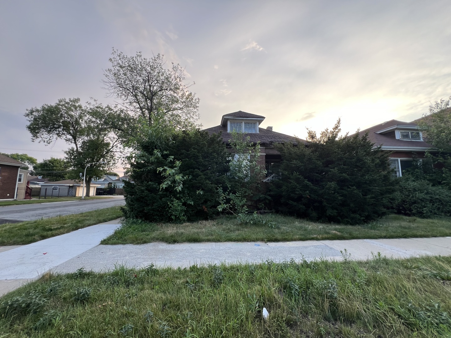 a view of a yard in front of a house