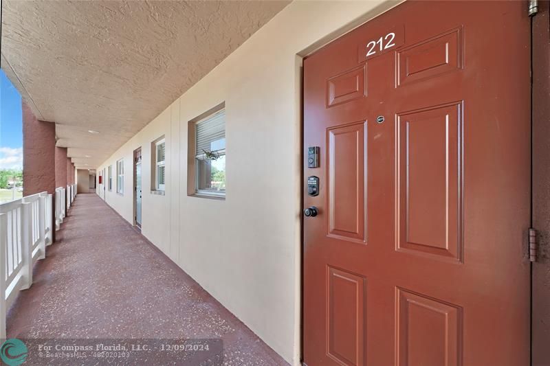 a hallway with windows