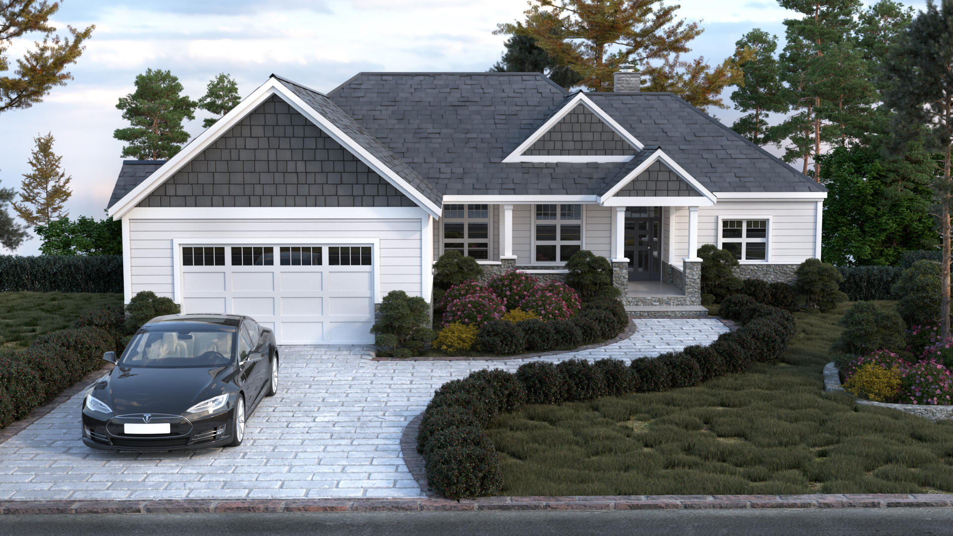 Carriage house garage door white