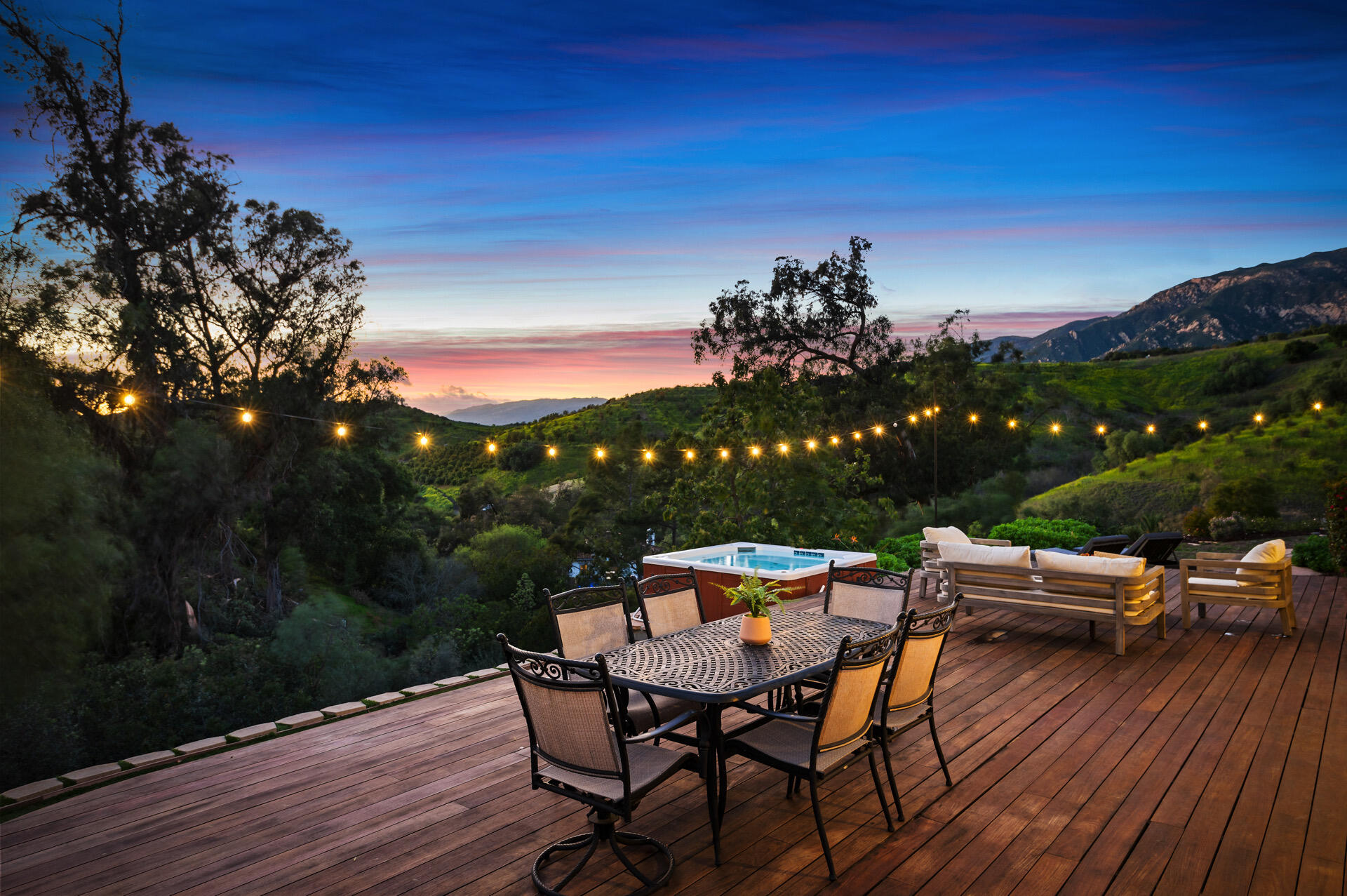 a outdoor view with a sitting space