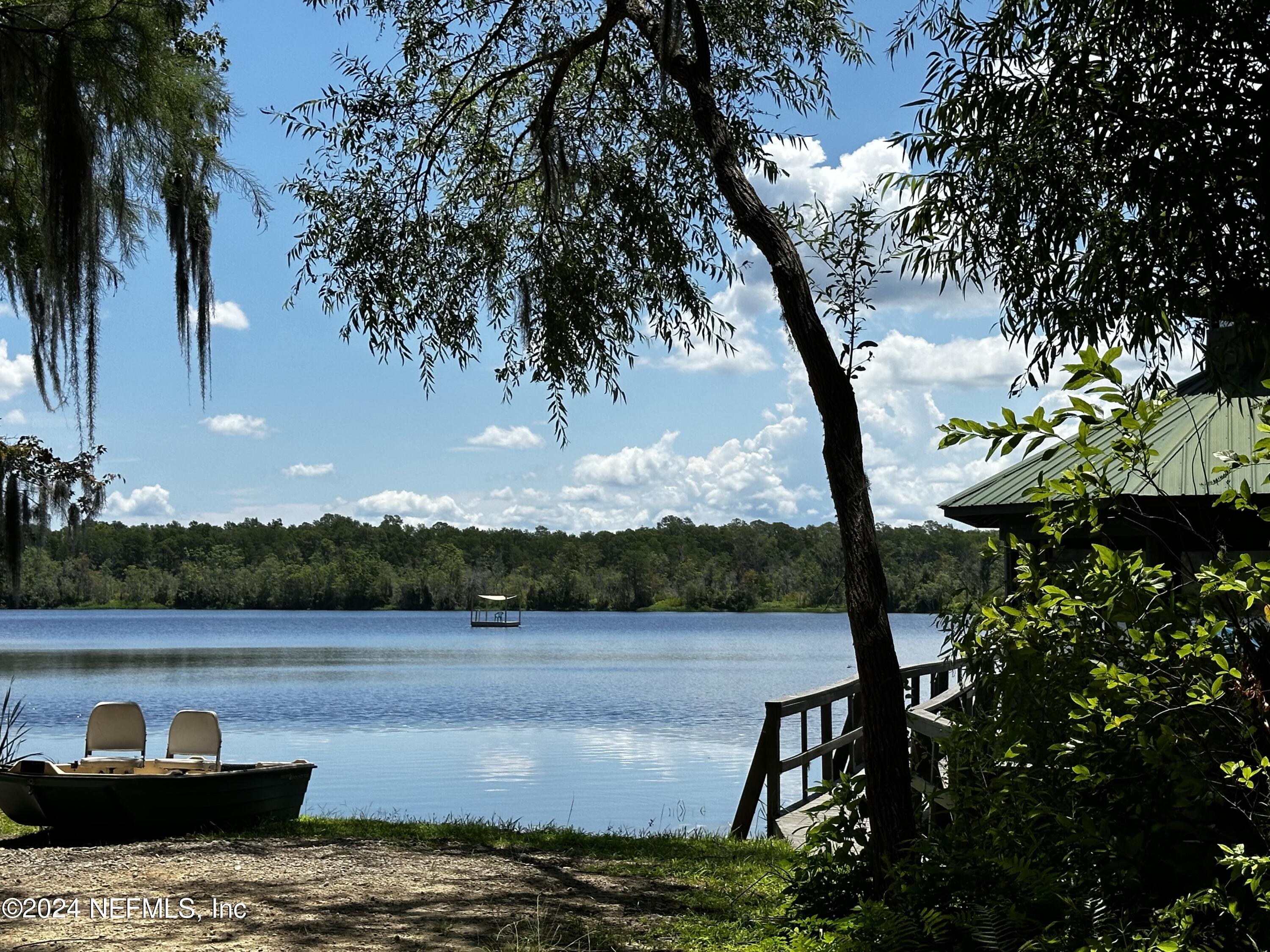 a view of lake from a yard